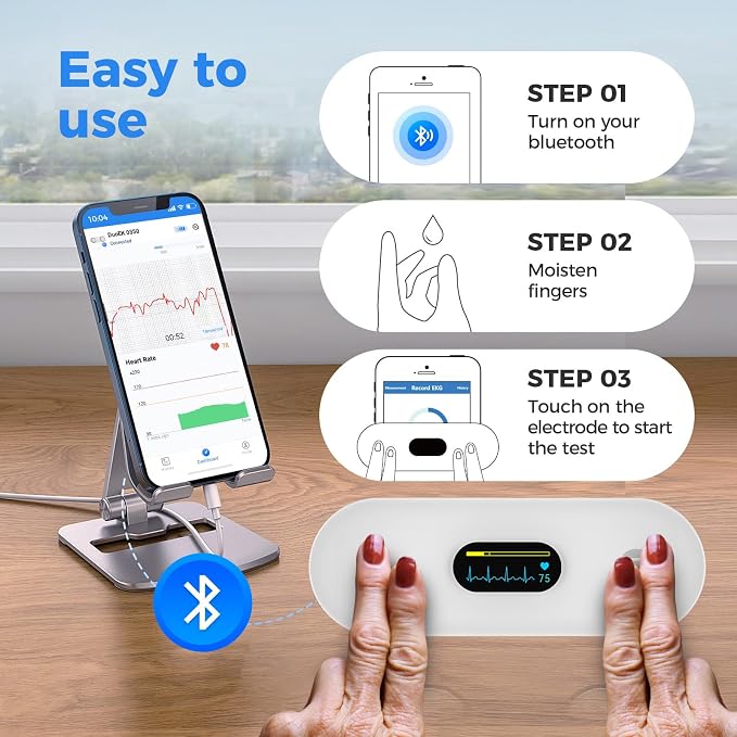 Portable Heart Rate Monitor, Wireless Home Use Heart Rhythm Tracker, Heart - Image 3