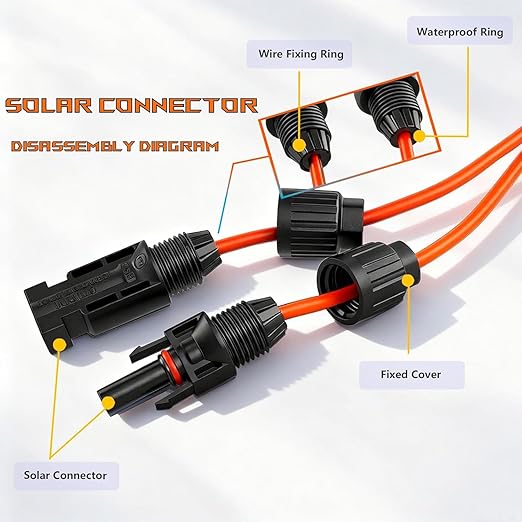 iHaospace XT60 to Solar Connector Cable 10FT/16.4FT/25FT 12AWG,XT60 Extension Cable for ECOFLOW River and Delta Series BLUETTI EB55 Power Station Solar Panel (16.4FT/5M)