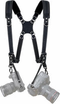 Padwa Lifestyle Black Frosted Dual Camera Harness Strap by PadwaLifestyleCameraStrap