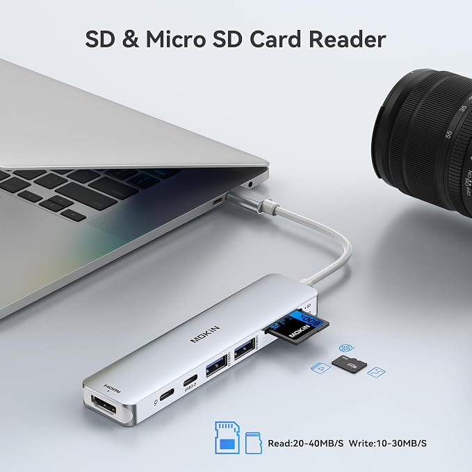 MOKiN 7 in 1 USB C Dongle with HDMI, microSD/SD Card Reader, Data Port - Image 6