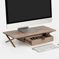 Anji Mountain Monitor Stand - Desktop Organizer & Laptop Riser, Ergonomic Monitor Riser, Space-Saving Monitor Stand for Desk, Durable Construction, Easy Assembly, Ideal for Home & Office,Biscotti