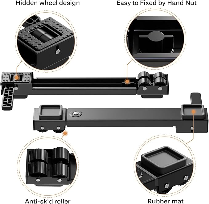 KVRG Appliance Rollers Heavy Duty,Newest Extendable Appliance Sliders,Liftable Washing Machine Base,Easily Move Washer and Dryer Machines,Refrigerators,Furniture-Black
