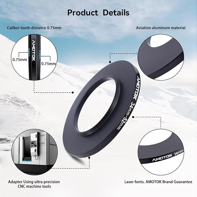34mm Lens to 52mm Camera Lens Adapter, 34mm to 52mm Filter Step up Ring Adapter - Image 4