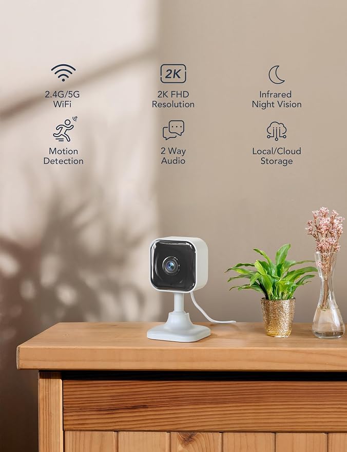 GNCC 2K Indoor Security Camera for Home, Pet Camera 2.4g/5g WiFi, Mini Dog Cam - Image 2