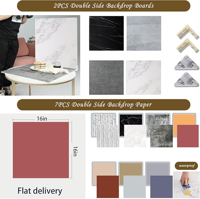 9PCS Product Photography Backdrop Board - Image 5