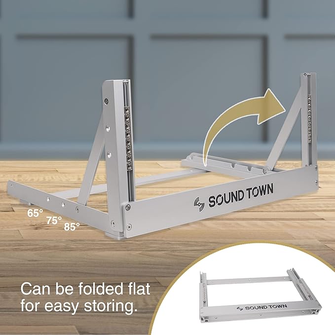 Sound Town 4U Aluminum 2-Post Desktop Open-Frame Rack, Angle Adjustable, for Audio/Video, Network Switches, Routers, Patch Panels (2PF-4A)