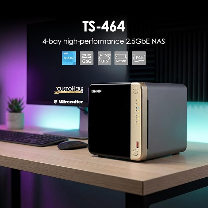 QNAP TS-464-8G-US 4 Bay High-Performance Desktop NAS - Image 2