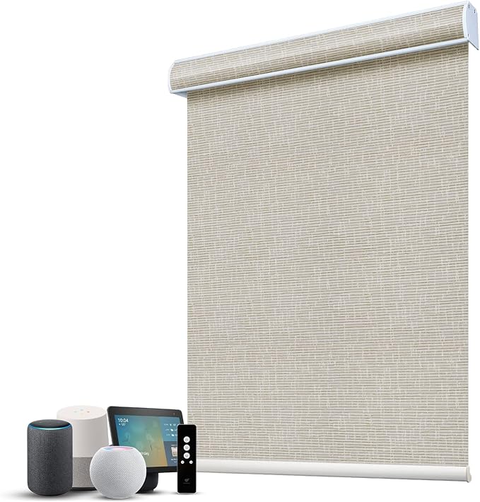 SmartWings Motorized 100% Blackout Shades Blinds, Custom Size, Cordless Window by SmartWings
