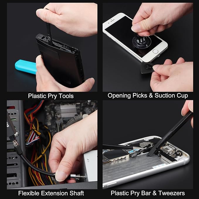 STREBITO Mini Electric Screwdriver Upgraded 155 in 1 Electric Precision Screwdriver Set with 140 S2 Steel Magnetic Bits, 5 Torque Settings, Electronics Repair Tool Kit for Computer, PC, Laptop, Phone