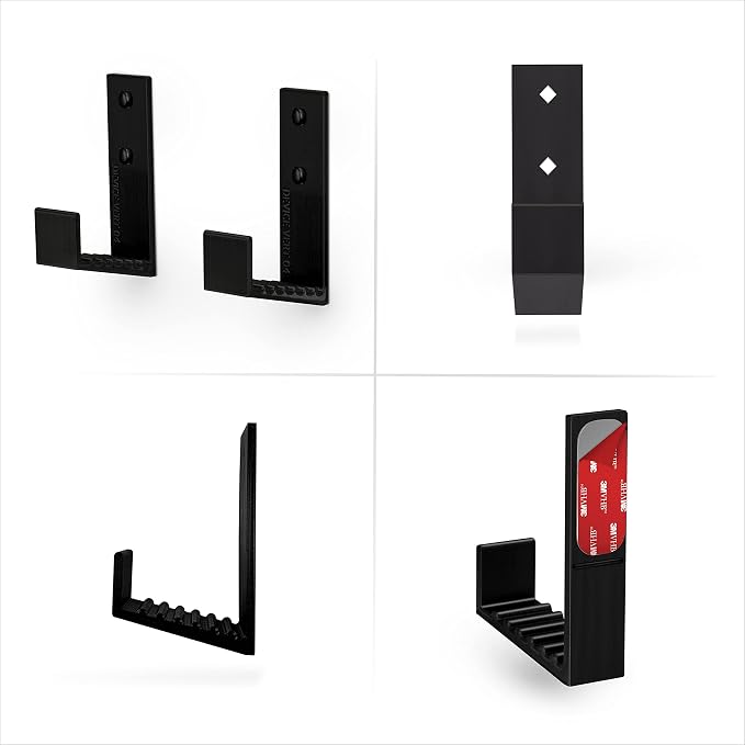 2.5" Cable Box Wall Mount Hanger Holder, Adhesive & Screw-in, - Image 8