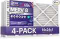 BNX TruFilter 14x24x1 Air Filter MERV 8 (4-Pack) - MADE IN USA – Dust & Pet Defense Air Conditioner HVAC AC Furnace Filters for Dust, Pet, Mold, Pollen MPR 600 – 700 & FPR 5