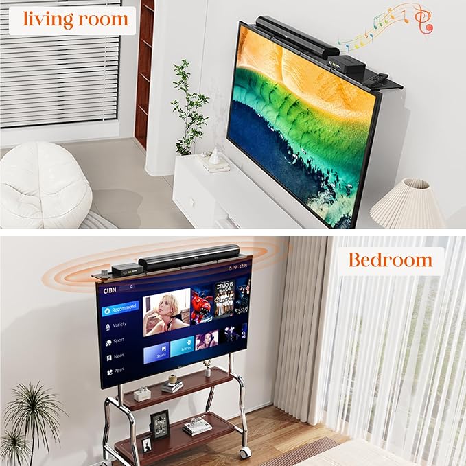 Soundbar Mount, No Drilling Steel TV Top Shelf Fits Most of Sound Bars Up to 15 Lbs, Universal Sound Bar TV Mount Bracket, Sound Bar Stand Compatible with Samsung, Sony, LG,Bose, 16.9x4.7inch
