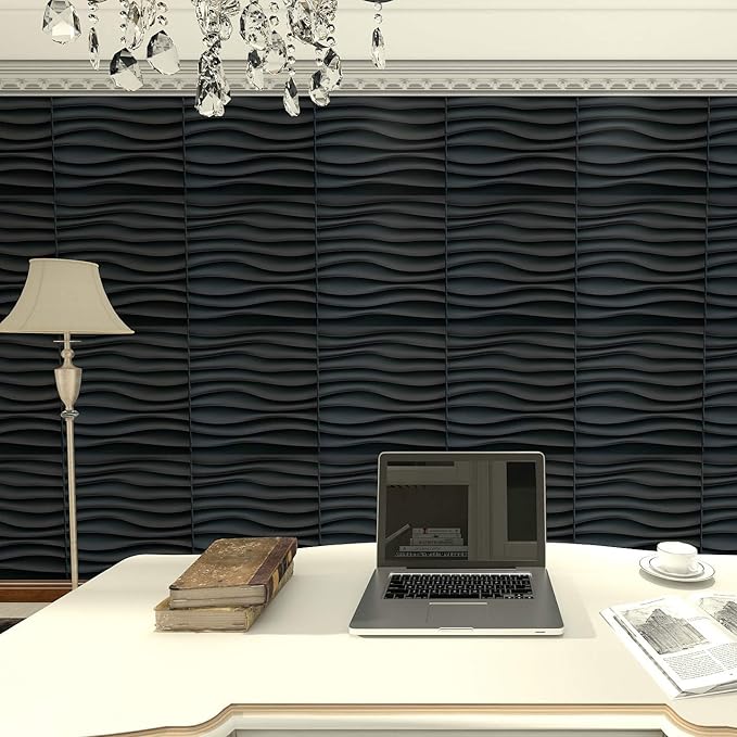 Art3d PVC Wave Panels for Interior Wall Decor, Antique Copper Textured 3D Wall Tiles, 19.7" x 19.7" (12-Pack)