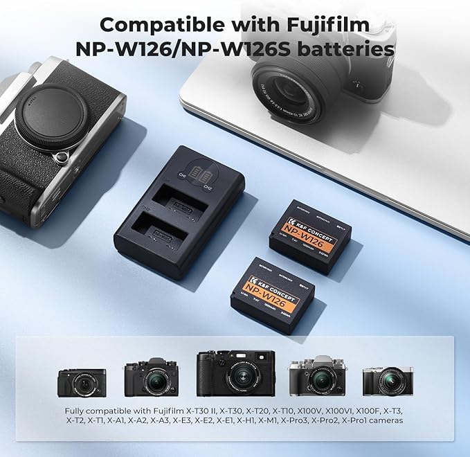 K&F Concept 1300mAh NP-W126 NP-W126S Battery and Charger - Image 3
