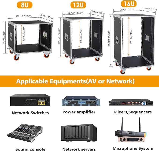 AV Gear Rack 16U Home Audio & Video Stage Stereo Equipment Storage Cabinet - Image 5