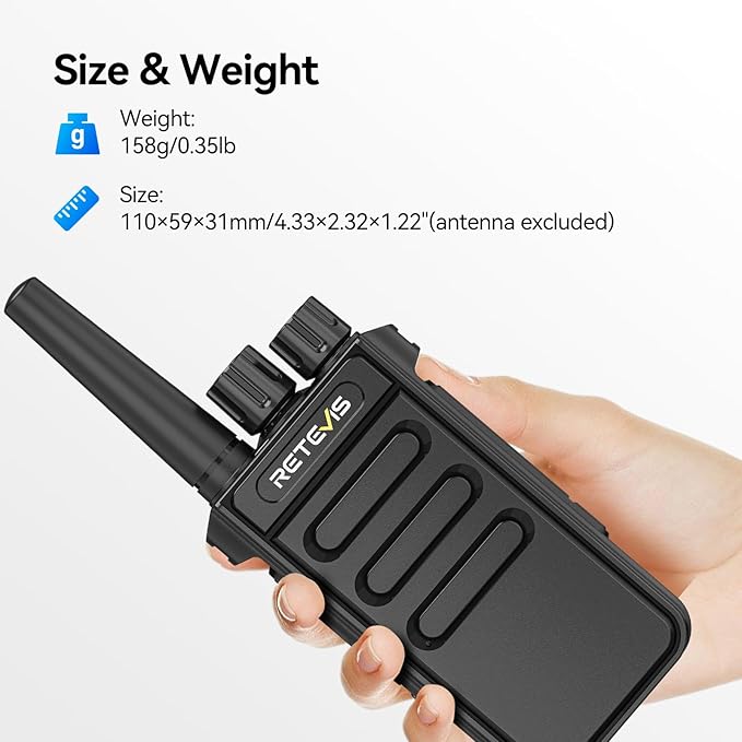 Retevis MateTalk P4 Digital Walkie Talkies with Earpice, Dual Mode, Secure Call, Long Range Waterproof 2 Way Radio for Adults, Rechargeable, Type-C, VOX, DMR Radio for Hotel School Church(2 Pack)