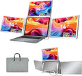 14" Portable Monitor for Laptop Screen Extender, Triple Laptop Monitor Display, 1200P FHD IPS Travel Gaming Monitor fit for 12"-17.3" Laptops, Compatible with Win 10/11 and Mac 2019 Above(S780-C)