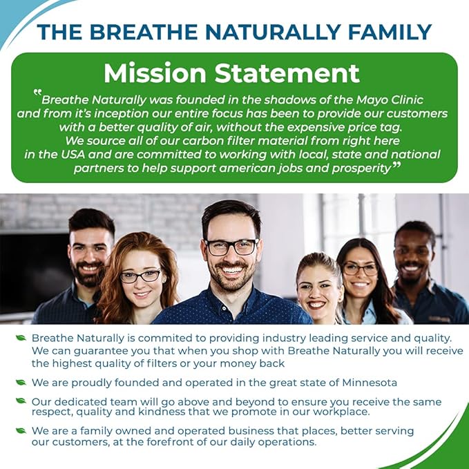 Breathe Naturally Universal 6x48 Cut-to-Fit Activated Carbon Filter (4 Pack) Charcoal Air Filter Sheet for Air Purifiers