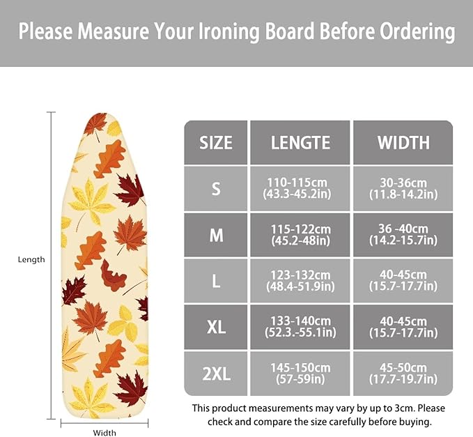 ZCFYGDX 15" x 50" Ironing Board Cover Scorch Resistant,Wear & Soil Resistant Covers, Easy Installation Elastic Edges 3 Fasteners,Lightweight & Breathable Coconut Tree Sailboat Print Size-L