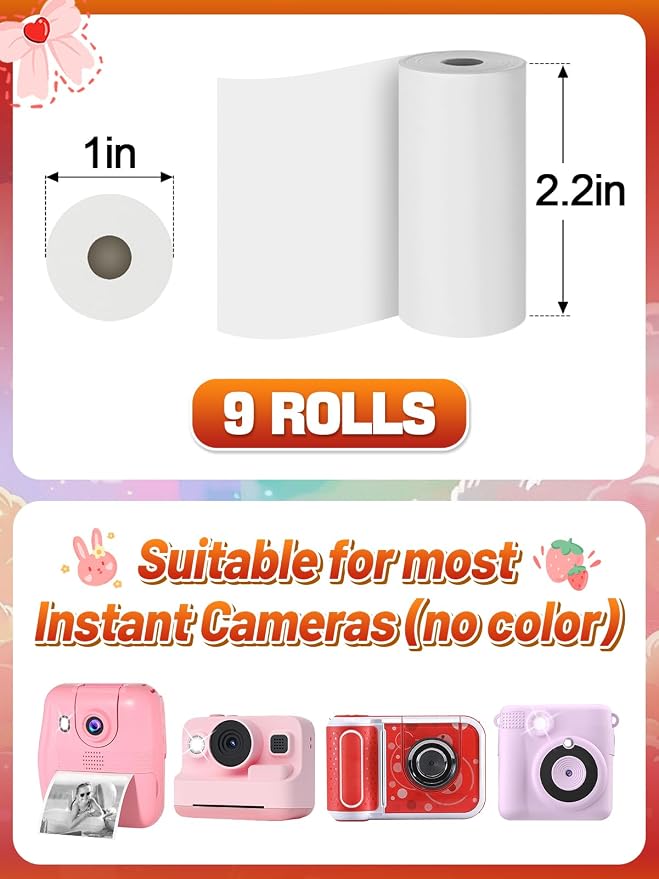 9 Rolls Kids Instant Camera Print Refill Paper - Image 5