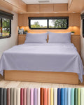 RV Short Queen Sheet Set 60 X 75 - 4 Piece RV Short Queen Bed Sheets - Soft, Breathable & Cooling - Designed for Bunks, Trailers & Campers - Fits 8” to 12" Mattress - Luxury Bedding - Light Lavender