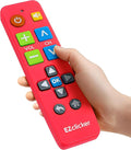 EZclicker Plus Big Button Universal TV Remote (Pink) Simple Easy to Use, Works with Major TV Brands (2xAAA Batteries Not Included)