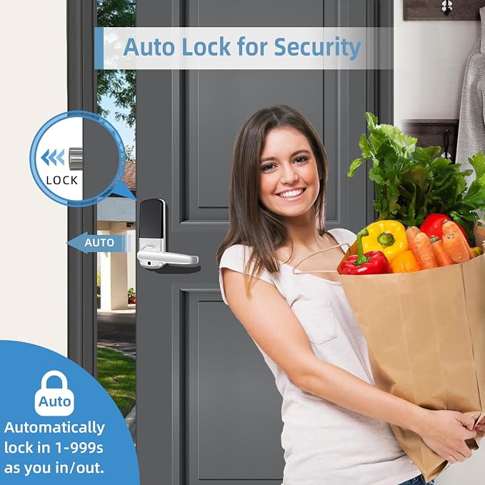 Smart Lock with Handle Set, Biometric Fingerprint Keyless Entry Deadbolt - Image 5