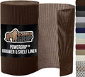 GORILLA GRIP powerGRIP Drawer Shelf and Cabinet Liner, Thick Strong Hold, Non-Adhesive Liners Protect Kitchen Cabinets and Cupboard, Bathroom Drawers, Easy Install, Breathable Mat, 12" x30', Chocolate
