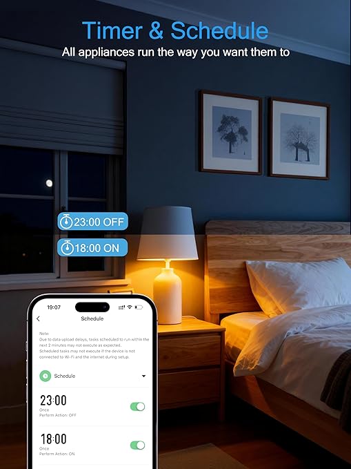 EIGHTREE 15A Smart Plug, Wi-Fi & Bluetooth Smart Outlet for High-Power Home Appliances, Works with Alexa & Google Home, Easy Setup, Timer & Remote Control, FCC & ETL Certified, 2.4GHz Wi-Fi Only