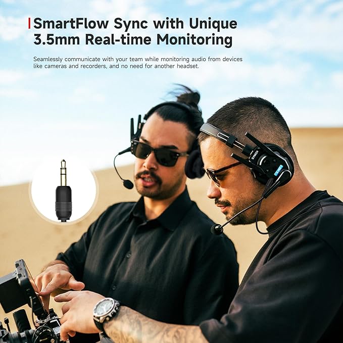 SYNCO XTalk XMax1 Wireless Intercom Headset System for 1-Person Telephone Headsets Communication System Random Master Device,2.4GHz Full Duplex 500 M/1640 FT Real-time Monitoring