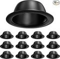 6 Inch Can Light Cover, 12 Pack Black Can Light Trim, Step Baffle by Anyhome