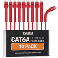 Everest Ultra Slim Cat6a Ethernet Patch Cables 10ft Red by EverestMediaSolutions
