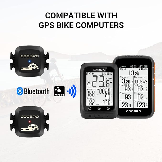 COOSPO Cadence & Speed Sensor for Cycling, Wireless Bluetooth & ANT+ Bike RPM - Image 2