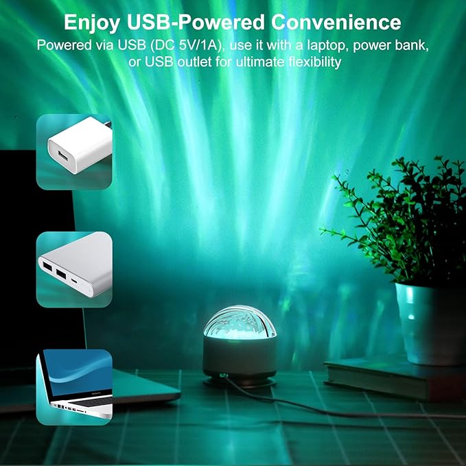HUMIIEYE Northern Lights Projector, 13 Colors Aurora Night Light Projector for Bedroom, 3 Timers, Remote Galaxy Light Projector, Memory Function Dimmable Mood Lighting for Playroom Kids Teen Girl Gift