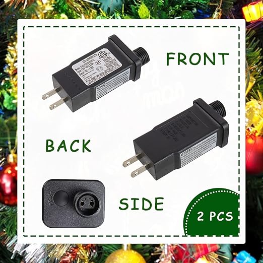 SIGANDG 12V 12W LED Transformer Replacement Class 2 Power LED Controller with 8 Modes Supply for Christmas String Light Inflatable Decorations IP44 Waterproof Low Voltage Transformer(2 Pcs)