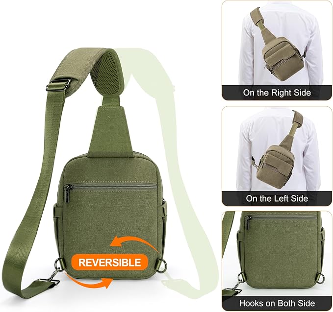 Cwatcun Camera Sling Bag Compact Small Camera Case, Waterproof Canvas Crossbody - Image 5