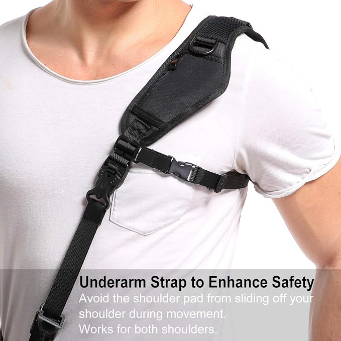 Waka Camera Neck Strap with Quick Release, Safety Tether and Underarm Strap - Image 5