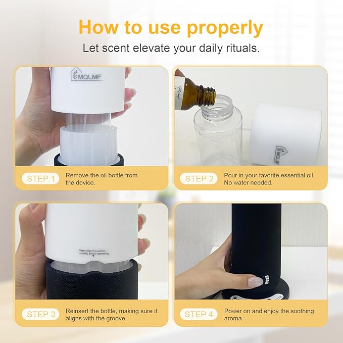 Hotel Collection Diffuser Machine,Fabric-Wrapped Design,Candlelight Atmosphere Lamp,1000 Sq Ft,Waterless Essential Oil Diffuser,Hotel Scent Diffuser,Scent Air Machine for Home - Weave Black