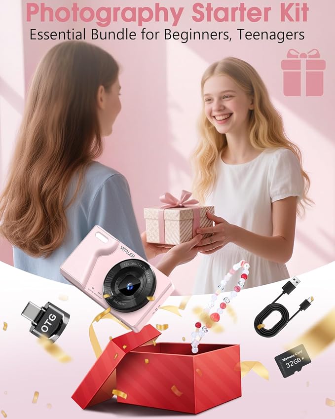 Digital Camera with Front Rear Lens, Autofocus 64MP 4K Camera - Image 9