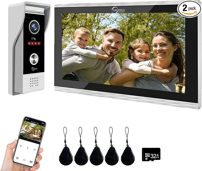 Wired Smart Video Apartments Intercom System,10 Inch Monitors with 1080P Doorbell Camera,3-in-1 Unlocking,TUYA WiFi Door Phone Kits, Ideal for Villas & Homes (1 doorbell + 1 Monitor)