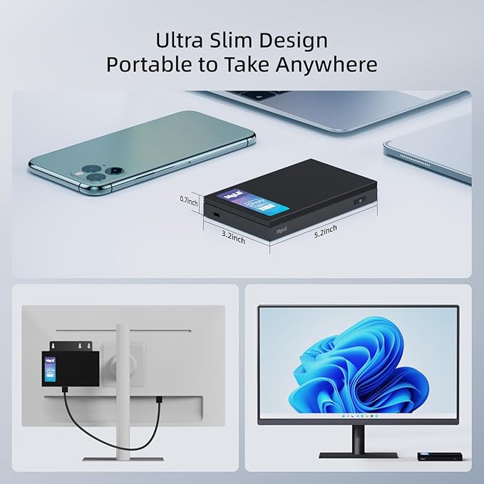 MeLE Mini PC Quieter 4C N100 NO OS Fanless Mini Computers, 16GB RAM, 512GB Storage, 2.4/5G Wi-Fi, Full-Functional USB-C, 4K Triple Display Desktop on Home, Office, Education, Astrophotography