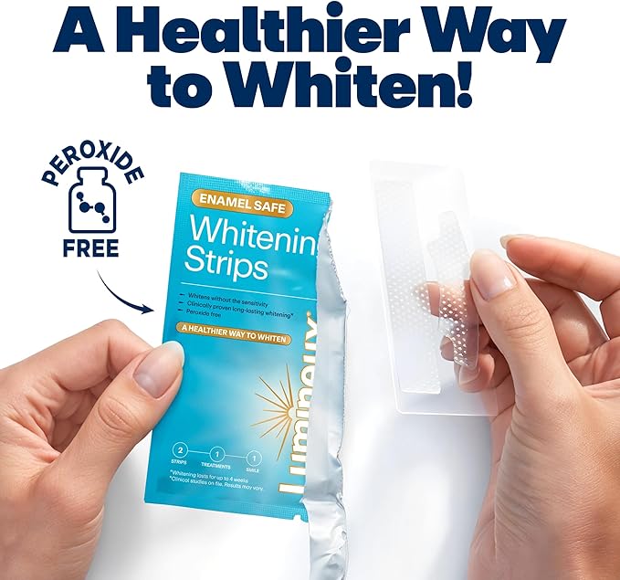 Lumineux Teeth Whitening Strips - 21 Treatments (3 Months) - Peroxide Free - Enamel Safe for Whiter Teeth - Whitening Without The Sensitivity - Dentist Formulated - Sensitivity