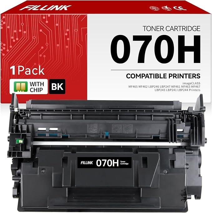 070 070H Toner Cartridge Compatible for Canon 070H 070 CRG070H Toner Cartridge for ImageCLASS LBP240 MF460 MF462dw MF465dw LBP247dw LBP246dw LBP246 Printer 1 Pack