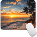 Armanza Square Mouse Pad Beach Sunset, Personalized Premium-Textured Custom Mouse Mat Design, Washable Mousepad Cloth, Non-Slip Rubber Base Computer Mouse Pads for Wireless Mouse