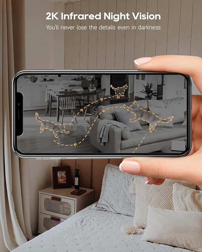 DREAME Pet Dog Camera, 1080P 3MP Indoor Security Camera Motion Detection, 5G/2.4G Dual-Band Wi-Fi, Physical Privacy Mode, Night Vision, 2-Way Audio, Cloud & SD Card Storage, Works with Alexa & Google