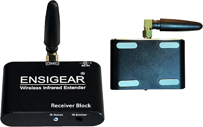 ENSIGEAR Wireless IR Repeater Kit, Infrared Remote Control Extender, Infrared Remote Control Wireless Connection Device. (Transmitter + Receiver)