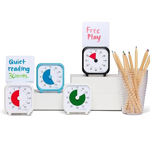 Time Timer 3 Inch Visual Timer – 60-Minute Quiet Portable Countdown Timer for Kids, Teachers, Students & Adults – Helps with Focus, Transitions, ADHD, Autism & Time Blindness – (Blue & White)