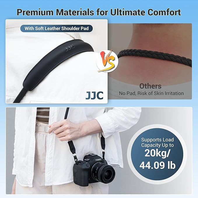 JJC 100cm Braided Rope Camera Strap, Soft Neck Shoulder Strap - Image 6