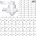 Tuanse 50 Sets Plug in Night Light Module Night Light Base with Shade Mounting Clip Plastic Lights Rotating Base for Making Your Own Decorative (White)