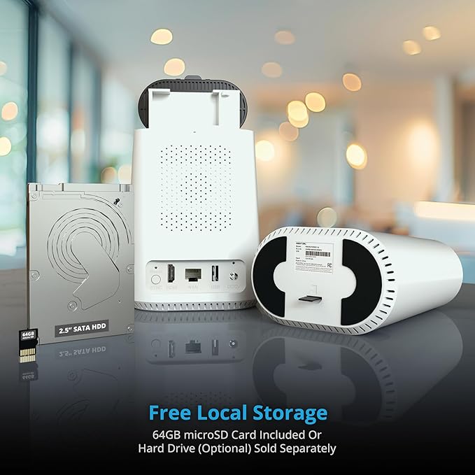 Night Owl 8 Channel Wi-Fi Video Home Security Hub with (3) Battery-Powered Wi-Fi 2K HD Indoor/Outdoor Spotlight Cameras with 2-Way Audio and 64GB microSD Card (Expandable up to 8 Cameras)